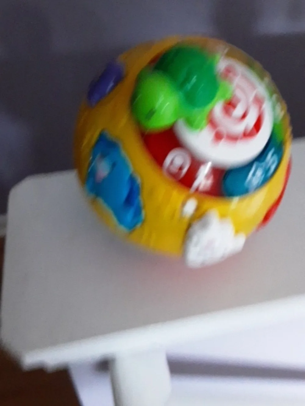 Bright Yellow Interactive Learning Ball with Green Turtle for Kids